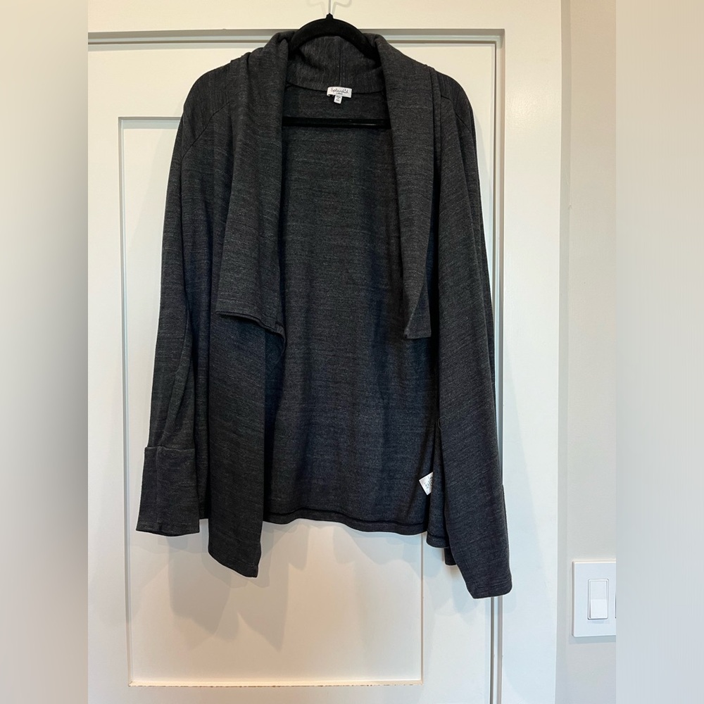 super soft and comfy dark grey women’s cardigan.